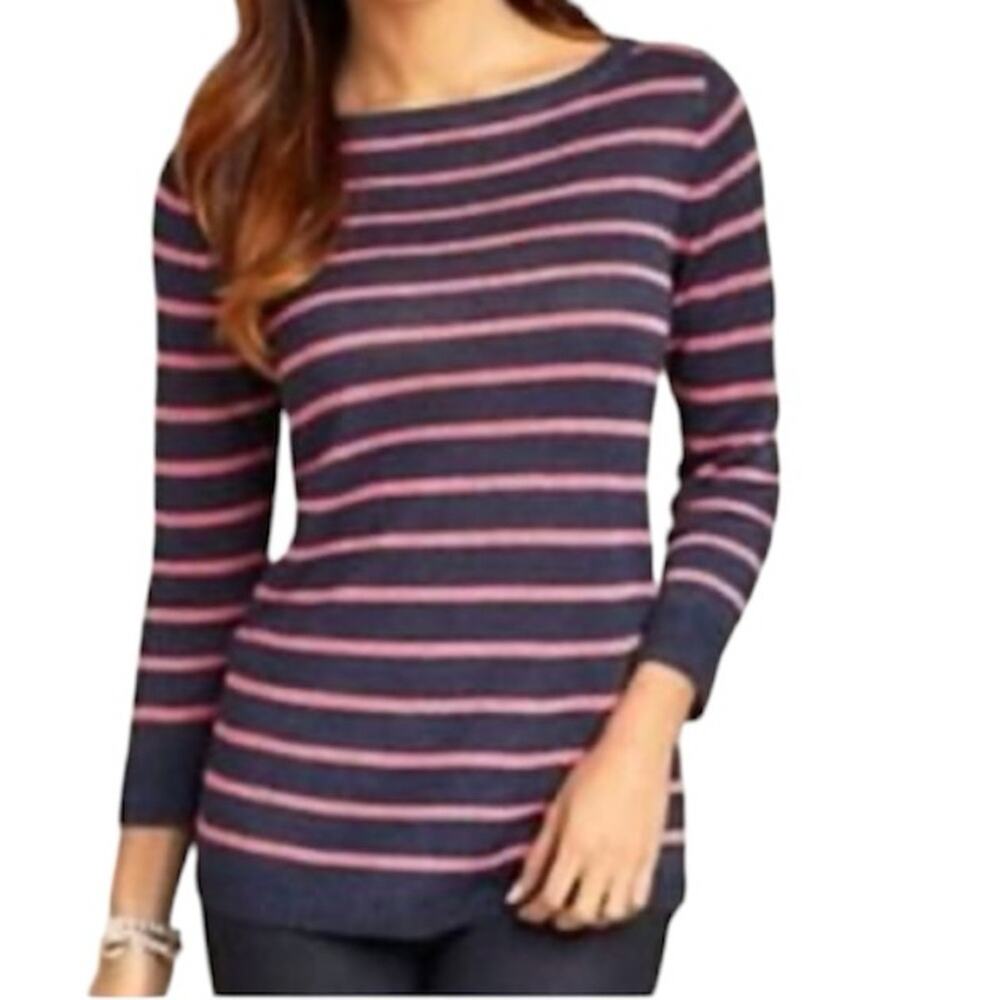 Talbots linen striped Sweater